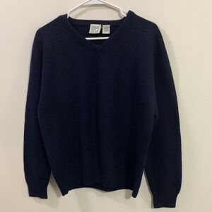 Field Gear 100% Lambswool Size Large Dark Navy Blue VERY good condition SOFT
